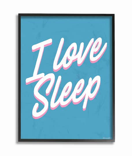 Stupell Industries I Love Sleep Typography Black Framed Wall Art